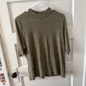 Olive Green Women's Mock Neck Top